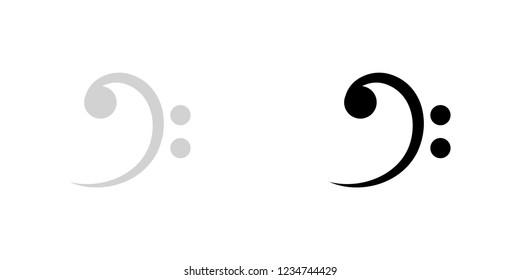 An Illustrated Icon Isolated on a Background - Bass Clef