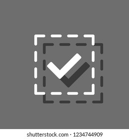 An Illustrated Icon Isolated on a Background - Squared Tick