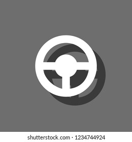 An Illustrated Icon Isolated on a Background - Steering Wheel