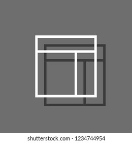 An Illustrated Icon Isolated on a Background - Web Wireframe Split Top and Left
