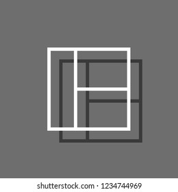 An Illustrated Icon Isolated on a Background - Web Wireframe 3 Way Split