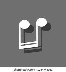 An Illustrated Icon Isolated on a Background - Upside Down Semi Quavers