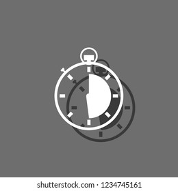 An Illustrated Icon Isolated on a Background - Stopwatch Half Complete