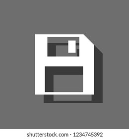An Illustrated Icon Isolated on a Background - Small Floppy Disk