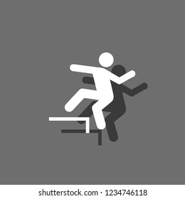 An Illustrated Icon Isolated on a Background - Man and Step