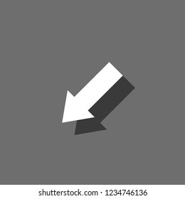 An Illustrated Icon Isolated on a Background - Lower Left Arrow