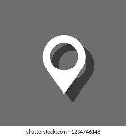 An Illustrated Icon Isolated on a Background - Long Map Pointer Open