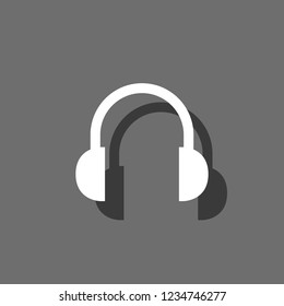 An Illustrated Icon Isolated on a Background - Headphones
