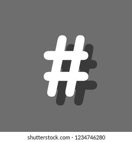 An Illustrated Icon Isolated on a Background - Hashtag