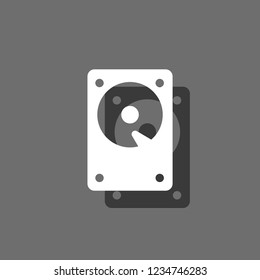 An Illustrated Icon Isolated on a Background - Hard Disk