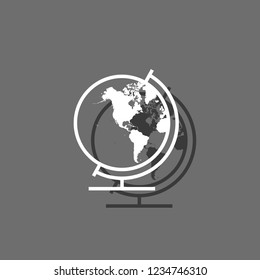 An Illustrated Icon Isolated on a Background - Globe North America South America