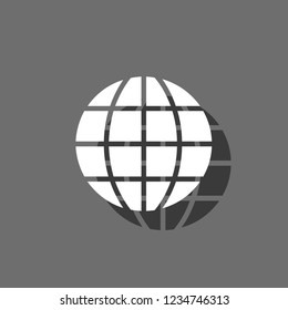 An Illustrated Icon Isolated on a Background - Globe Filled In