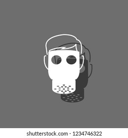 An Illustrated Icon Isolated on a Background - Gas Mask