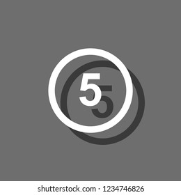 An Illustrated Icon Isolated on a Background - Circle 5 Outline