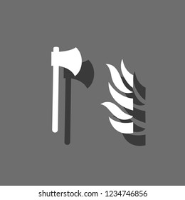 An Illustrated Icon Isolated on a Background - Fire Axe
