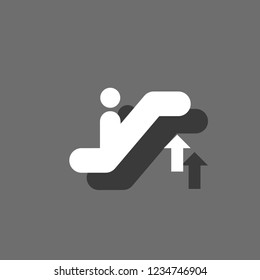 An Illustrated Icon Isolated on a Background - Escalator Up