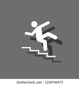 An Illustrated Icon Isolated on a Background - Danger Stairs