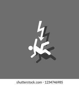 An Illustrated Icon Isolated on a Background - Danger Electricity