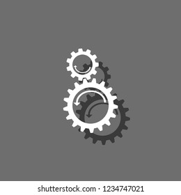 An Illustrated Icon Isolated on a Background - Counter Rotating Cogs