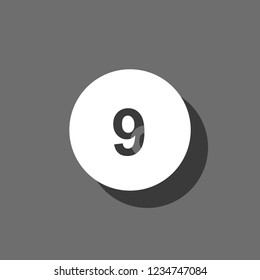 An Illustrated Icon Isolated on a Background - Circle 9 Filled