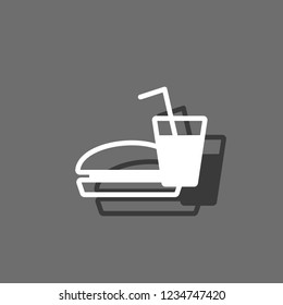 An Illustrated Icon Isolated on a Background - Burger and Drink