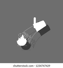 An Illustrated Icon Isolated on a Background - Bucket Water and Flame