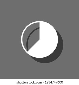 An Illustrated Icon Isolated on a Background - 62 Percent Pie Chart