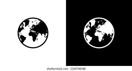 An Illustrated Icon Isolated on a Background - World North America South Americaa Europe Asia