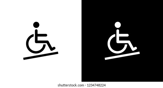 An Illustrated Icon Isolated on a Background - Wheelchair Accessible Ramp