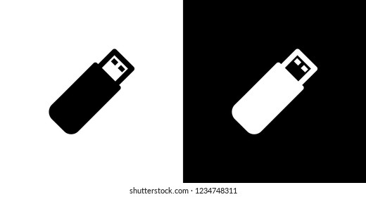 An Illustrated Icon Isolated on a Background - USB Stick