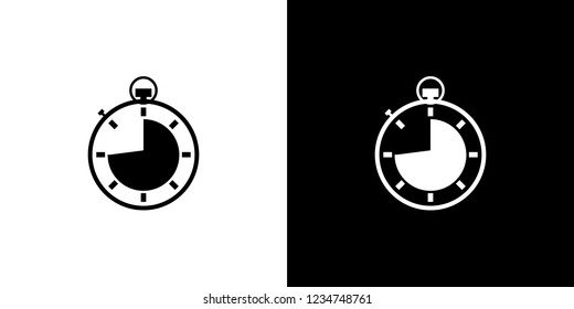 An Illustrated Icon Isolated on a Background - Stopwatch 3 Quarters Complete