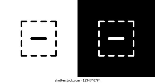 An Illustrated Icon Isolated on a Background - Squared Minus