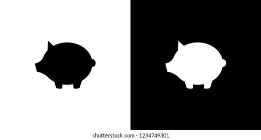 An Illustrated Icon Isolated on a Background - Pig