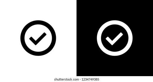 An Illustrated Icon Isolated on a Background - Round Tick