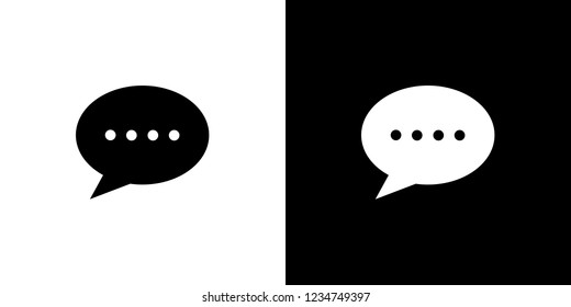 An Illustrated Icon Isolated on a Background - Round Message Bubble