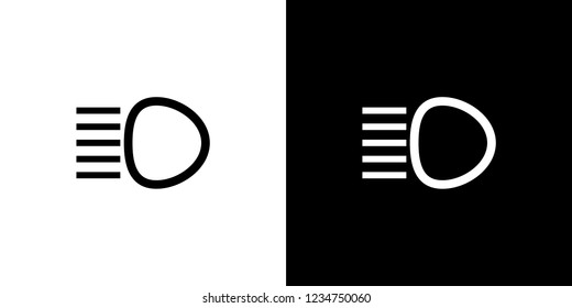 An Illustrated Icon Isolated on a Background - Main Headlights Light