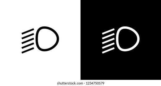 An Illustrated Icon Isolated on a Background - Dipped Headlights Light