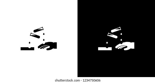 An Illustrated Icon Isolated on a Background - Highly Corrosive Material