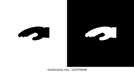 An Illustrated Icon Isolated on a Background - Hand Palm Down