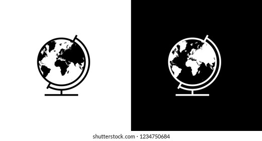 An Illustrated Icon Isolated on a Background - Globe North America South Americaa Europe Asia