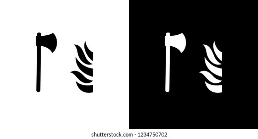An Illustrated Icon Isolated on a Background - Fire Axe