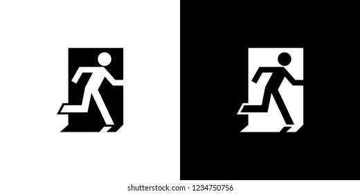 An Illustrated Icon Isolated on a Background - Fire Exit