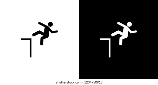 An Illustrated Icon Isolated on a Background - Danger of Falling