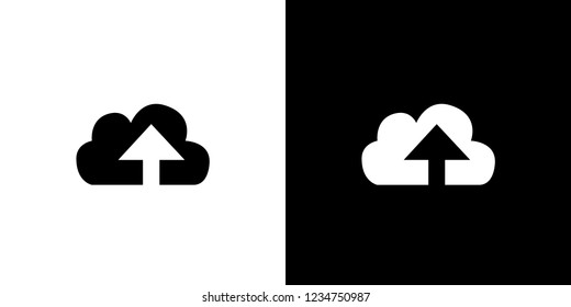 An Illustrated Icon Isolated on a Background - Cloud Upload Thick