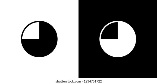 An Illustrated Icon Isolated on a Background - 75 Percent Pie Chart