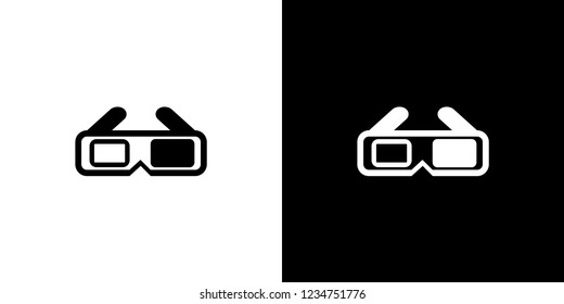An Illustrated Icon Isolated on a Background - 3D Glasses
