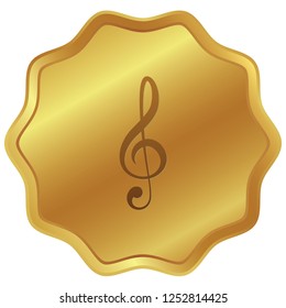 An Illustrated Icon Isolated on a Background - Treble Clef