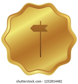 An Illustrated Icon Isolated on a Background - Sign Post Left