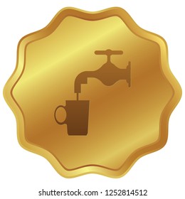 An Illustrated Icon Isolated on a Background - Tap Water and Mug