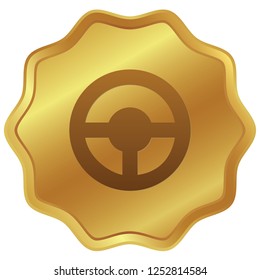 An Illustrated Icon Isolated on a Background - Steering Wheel